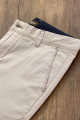 Nazef Dar Kesim Yandan Cepli Yazlık Bej Keten Pantolon 
