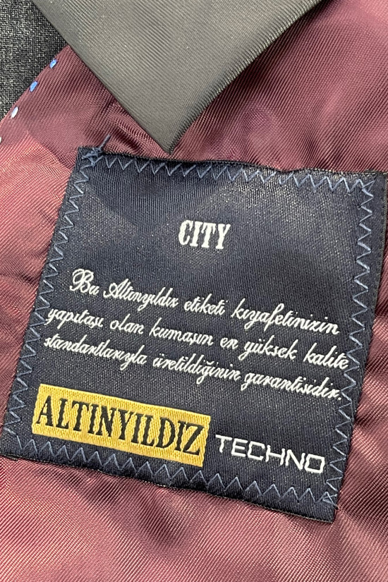 Nazef Dar Kesim Mono Yaka %44 Üstün İpek Yünü Koyu Gri Takım Elbise