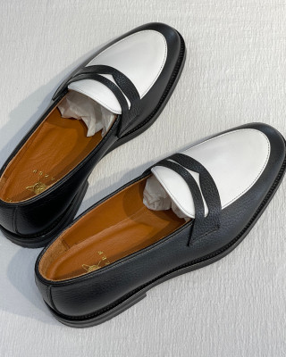 Nazef Özel Tasarım Dikişli Neolit Taban Hakiki Deri Siyah Loafer Erkek Ayakkabı