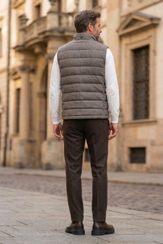 Nazef Dar Kesim Hakim Yaka Balık Sırtı Vizon Şişme Yelek