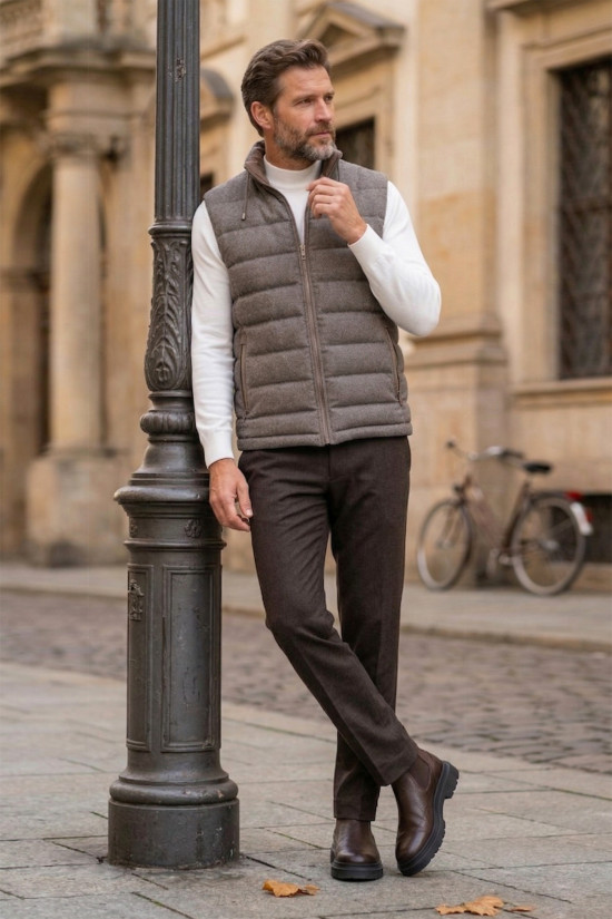 Nazef Dar Kesim Hakim Yaka Balık Sırtı Vizon Şişme Yelek