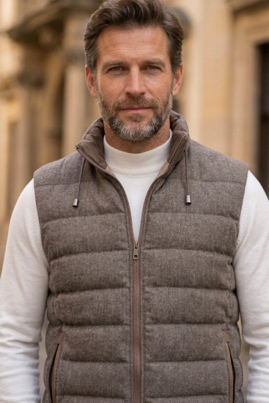 Nazef Dar Kesim Hakim Yaka Balık Sırtı Vizon Şişme Yelek