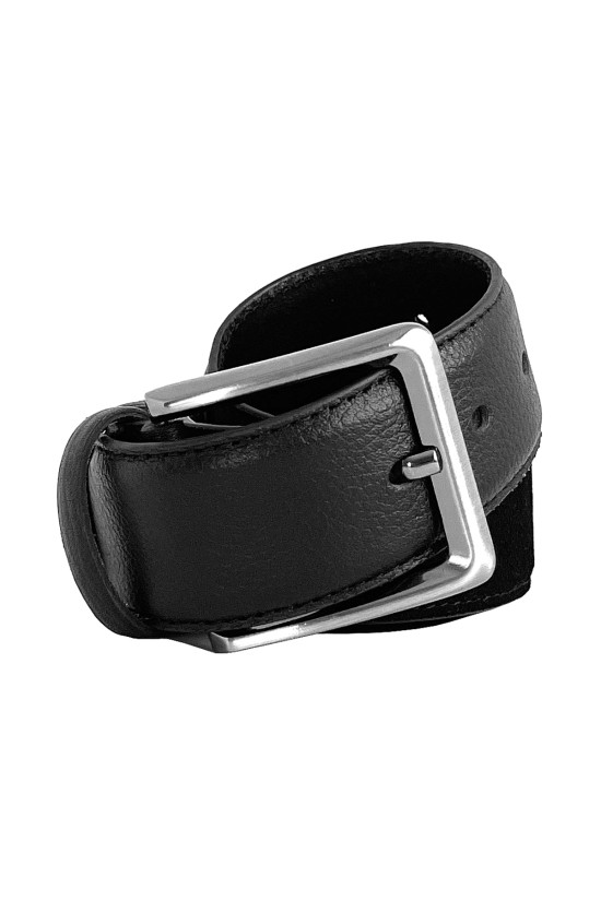 Nazef Özel Tasarım Dikişli Flotur & Süet Deri Siyah Kemer (Özel üretimdir) 