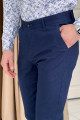 Nazef Dar Kesim Yandan Cepli Yazlık Lacivert Keten Pantolon 