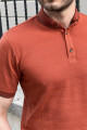 Nazef Dar Kesim Yeni Nesil Düğme Yaka Kiremit T-shirt