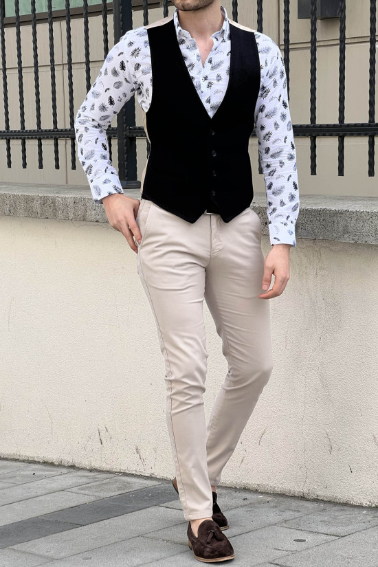 Nazef Dar Kesim Lacivert Yün Yelek