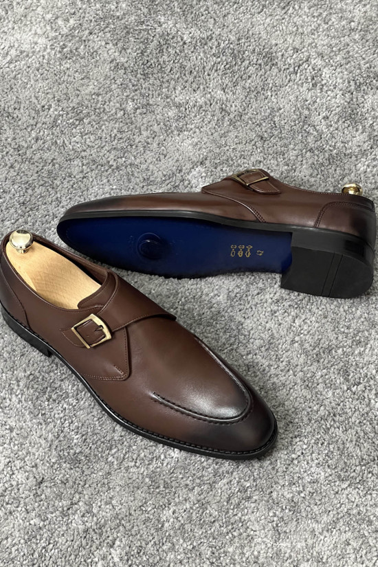 Nazef Neolit Taban Tek Toka Detaylı Deri Kahverengi Klasik Ayakkabı