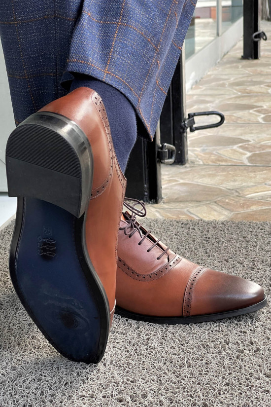 Nazef Neolit Taban Bağcıklı Deri Taba Klasik Ayakkabı