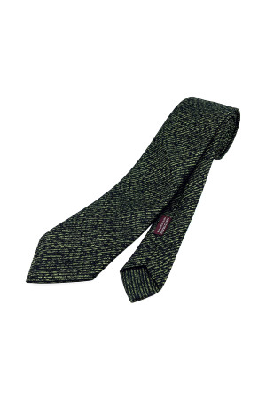 Nazef Handmade Striped Micro Fiber Green&Black Tie Handkerchief