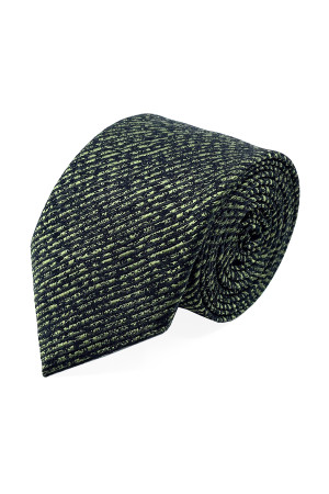 Nazef Handmade Striped Micro Fiber Green&Black Tie Handkerchief