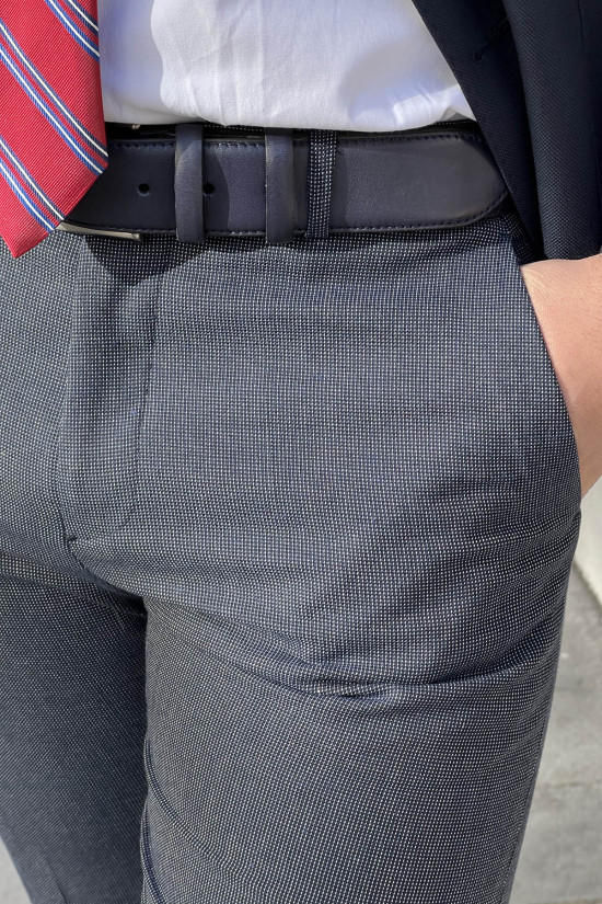 Nazef Dar Kesim Yüksek Kalite Bilek Üstü Yan Cep Lacivert Kumaş Pantolon