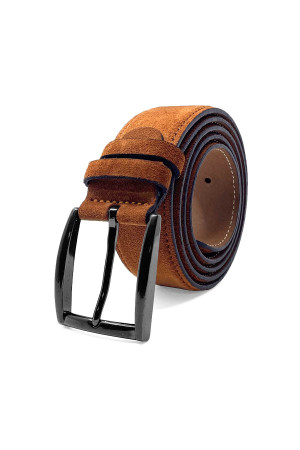 Nazef Special Edition Stitched Tan Suede Leather Belt