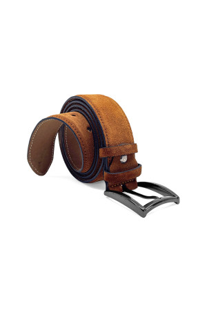 Nazef Special Edition Stitched Tan Suede Leather Belt