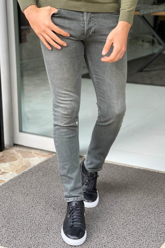 Nazef Dar Kesim Haki Denim Pantolon 